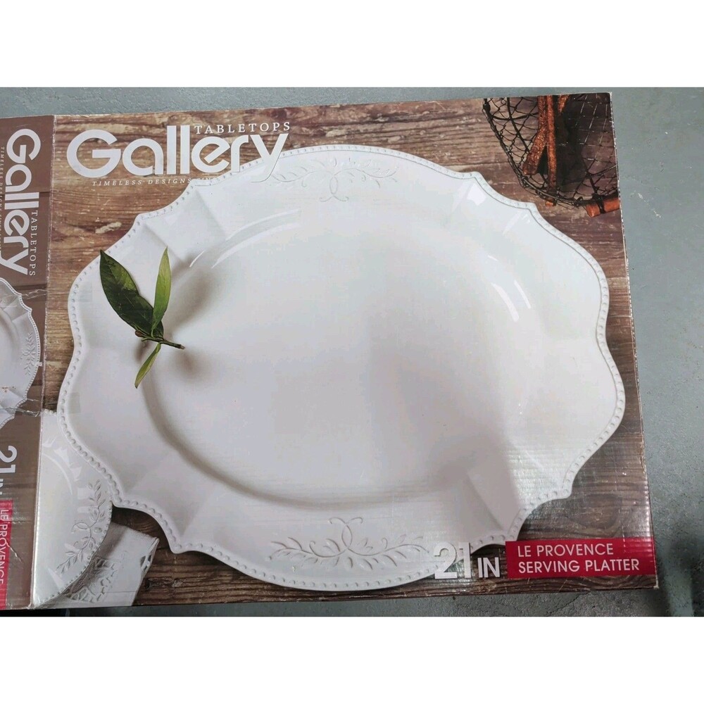 Gallery Tabletops Le Provence Ceramic Serving Platter Turkey Holiday 21" Oval